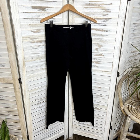 BETABRAND Women's Wide Leg Yoga Work Pant Faux Pockets Black Medium - Picture 4 of 13